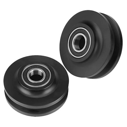 2 stk. skydedørs hjul til stalddøre, kraftige skabshjul, lydløs skydedørsskinne, perfekt til [DB]