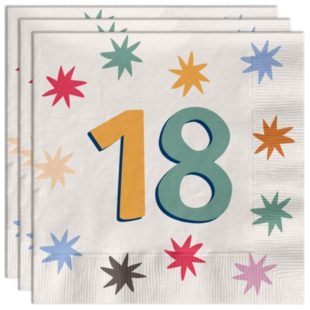 Pappersservetter med Stjärnor 18 år 20-pack