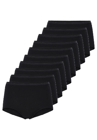 Decoy Ekologisk Bomull, Maxi Brief Trosar, 10-pack, Vit Badkläder Dam Svart M