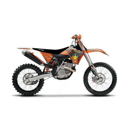 Komplett Dekalkit Blackbird Rockstar Energy Med Setetrekk Oransje–Svart-Gul - KTM 150 SX 2009-2010