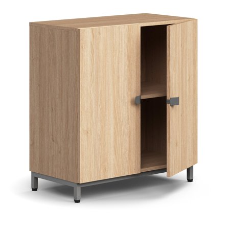 Schrank QBUS, 868x800x420 mm, Silber, Eiche