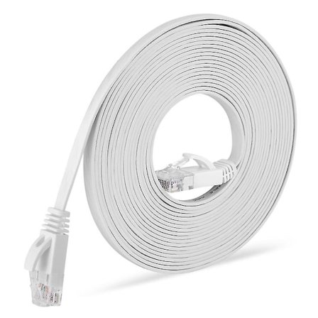 20m - Cat 6 Ethernet-kabel - Platt RJ45-nätverkskabel - 1000 Mbit/s hastighet - Gigabit Lan-kabel - Platt bredband internet patchkabel för PC PS5 Xbox