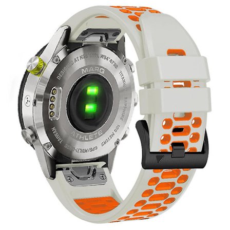 För Garmin Fenix 7X/ 7X Pro/ 6X Quickfit 26mm klockarmband Trefärgshål Tvåfärgad silikonrem