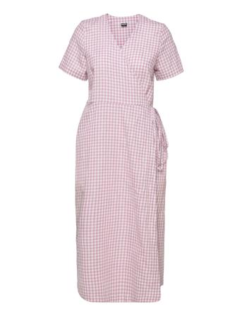 Liisa Check Dress Knelang Kjole Rosa R-Collection