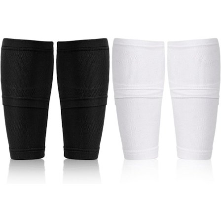 2 Par Fotball Leggbeskytter Ermer, Pustende Fotball Leggskinneholder Beskyttende Fotball Leggskinne Trekk Myke Leggsokker med Lomme for Barn Yo