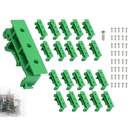 20st 10set DIN-skena Adapter Kit, PCB Monteringsfäste, PCB DIN-skena Monteringsadapter, Monteringsfäste Stödklämma med 40st Skruvar