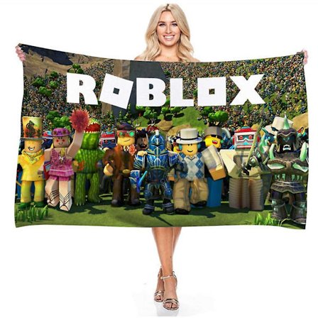 75 x 150 cm Roblox Strandhåndklæder Mikrofiber Svømme Badehåndklæder Superbløde Tæppehåndklæder - WELLNGS