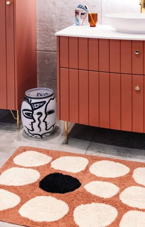 Thalassa Bath Mat 60X90 Terracotta Cotton Washable