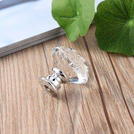 10 st 30mm Diamantformade Kristallglas Knopp Dörrhandtag