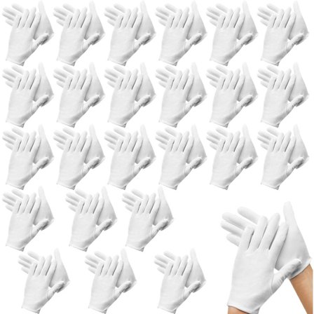 24 par - Handsker - hvide bomuldshandsker - bløde bomuldshandsker