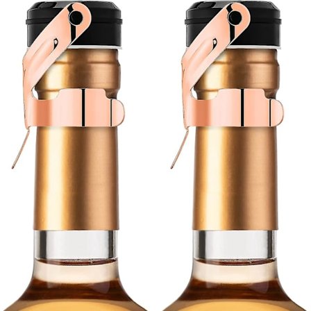Champagnestopp, 2-pack Rostfritt Stål Champagne Flaskkork Tätning För Cava Prosecco Mousserande Vin Stopp TY (FMY) Roséguld 2 st