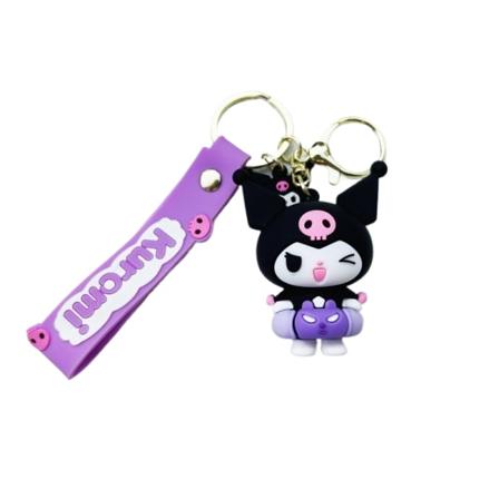 Sanrio Kuromi e Cartoon Doll Pendant Bilnøkkelring Skolesekk Deco A6