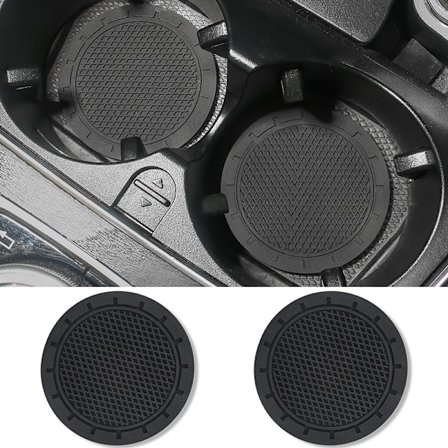 2 universella bilkoppshållare i silikon (7 cm, svart), reservdelar