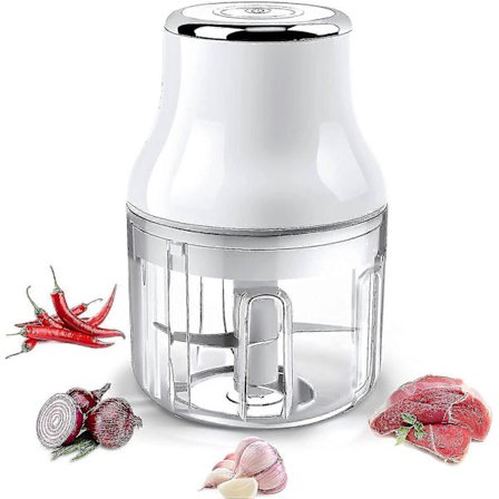 Elektrisk hakker til køkken, hvidløgspresser Powerdof 250 ml, bærbar grøntsagsskærer, vandtæt minihakker, multihakker til hvidløg og løg
