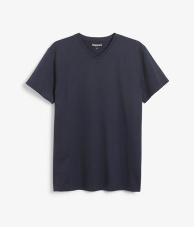 V-ringad t-shirt | Mörkblå | Herr | Kappahl
