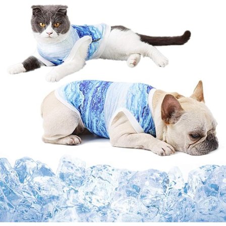 Hundekølevest, Åndbar Solbeskyttelsesjakke til Angstdæmpning, Blød Kølefrakke til Små & Mellemstore Hunde & Katte – Ideel til