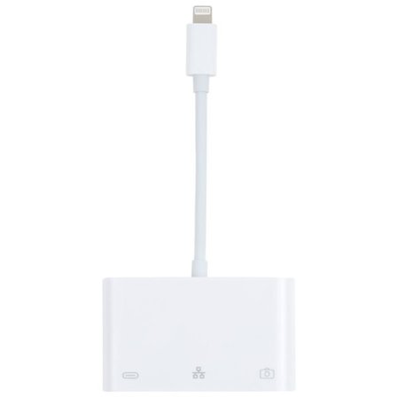 iPhone adapter til USB + 1000M Ethernet + lyn