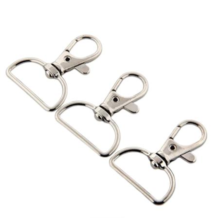 Vridbara ringar med karbinhake 10 st Silver 2,5 cm