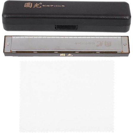 Mundharmonika 24 huller med etui, mundharmonika C-dur, metalmund, musikinstrument til spillere, begyndere, studerende