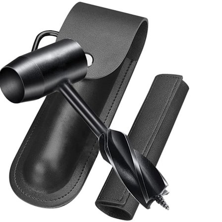 Juvyig Bushcraft Handborrnyckel - Träborr Manuell Borr Scotch Eye Handborrnyckel - Bushcraft Överlevnadsverktyg (Svart)