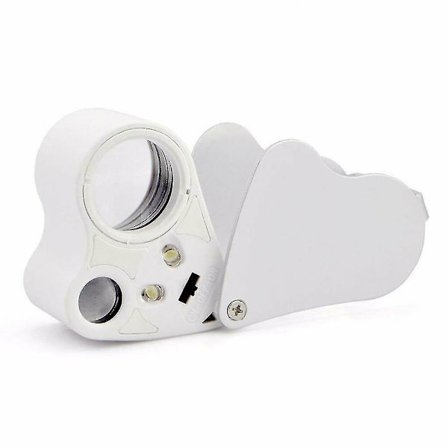 30x 60x Förstoringsglas Smycken Juvelerare Fickförstoringsglas Ögla Mynt .(vit)(1st