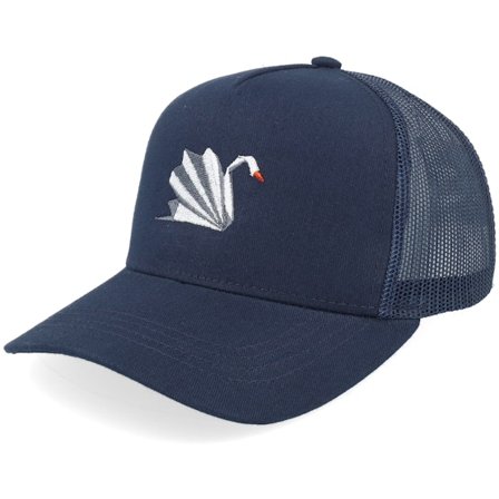 Kinder Kiddo Cap - Blau trucker Cap - Kinder Paper Swan Navy A-frame Trucker @ Hatstore