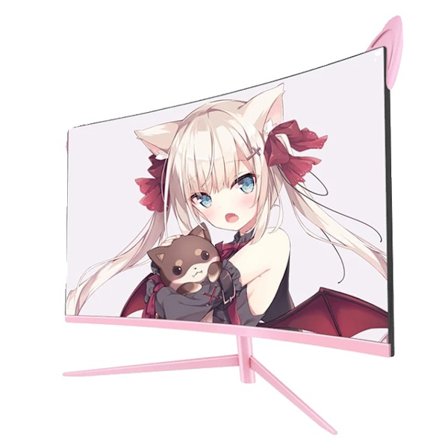 Krökt rosa skärm, QHD-upplösning, 165hz uppdateringsfrekvens, 27 1k 165hz skärm