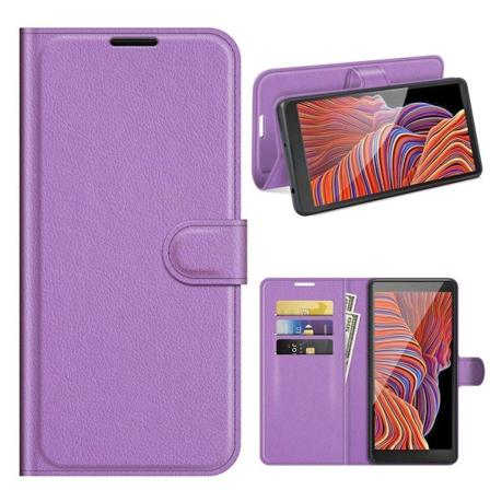 Klassisk Samsung Galaxy Xcover 5 flip etui - Lilla Purple