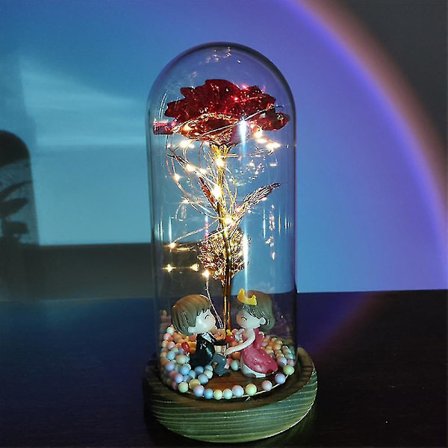 Ikuinen 24k kultakalvo kukka keiju valosarja kupolissa jouluksi ystävänpäivälahjaksi