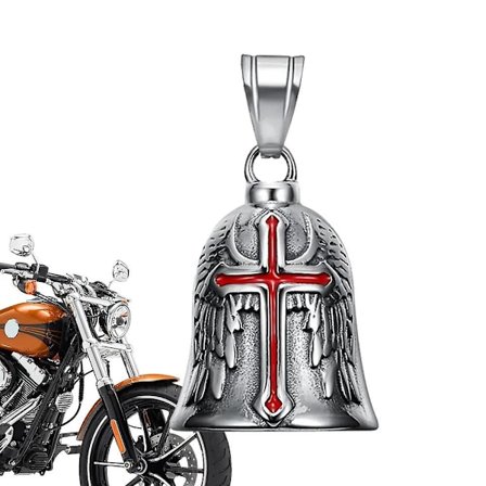 Retro Punk Style Guardian Bell Motorcykelklockor Män Kors Lyckoklocka Ängelving Riddarklocka Metallhänge MotorcykeltillbehörBY