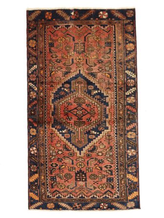 Håndknyttet Persisk Hamadan Teppe 103X187 Brun/Svart