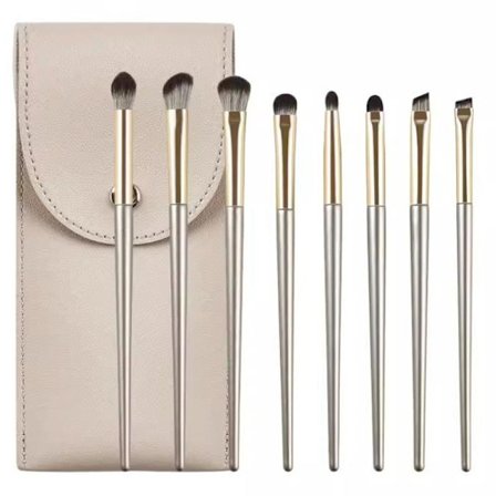 Meikkisivellinsetti - 8 osaa Eyeliner-siveltimiä PU-laukulla - Kulmakarvasivellin - Silmämeikkisiveltimet - Luomiväri- ja kulmakarvameikkityökalut