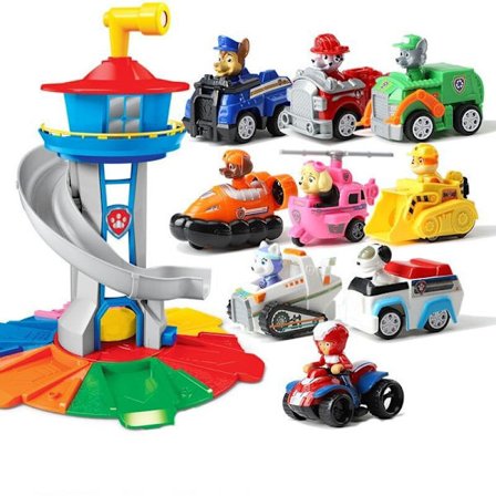 Paw Patrol Patrol Tower Stort Patrol Tower Hundperspektiv Modell Leksaksset, inklusive hundar, fordon och figurer, lämplig som födelsedagspresent till