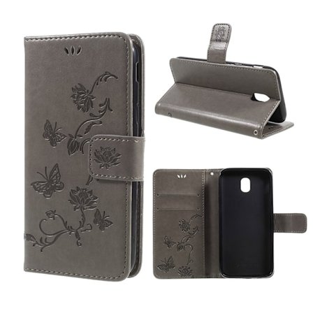 Samsung Galaxy J5 (2017) kaunis nahkakotelo - Harmaa