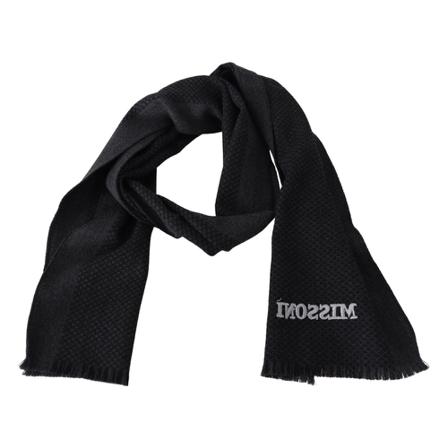 Missoni, Wool Knit Fringe Scarf Szary, Kobieta, Rozmiar: ONE Size