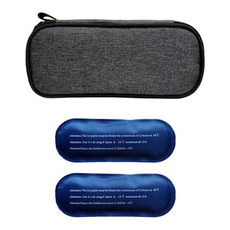 Lääketieteellinen laukku, Mini-eristetty pakkaus 2 pienellä kylmäpakkauksella, Kahvalla, kätevä Keep Cool -kantolaukku, jäähdytyspussi, (FMY)