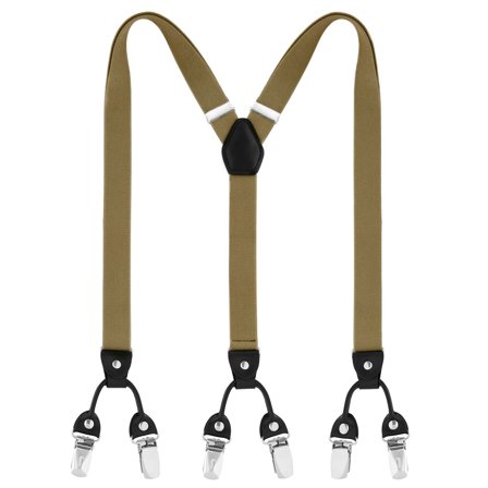 Wąskie oliwkowe szelki dla mężczyzn - Szelki na klipsy