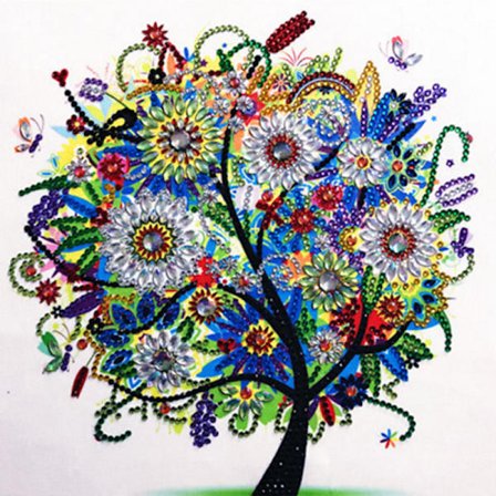 Træformet 5D diamant korsstingskunst vægdekoration - på lager, farvet