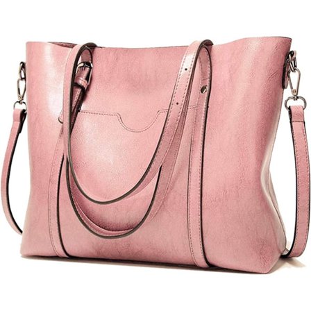 Damhandväskor i Mjukt Läder Stor Kapacitet Retro Vintage Topphandtag Casual Fick Tote Axelväska Cross-Body Väskor