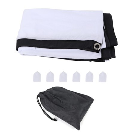 Udendørs Filmskærm 100 tommer Foldbar Anti-Rynke 16:9 Hvid Bærbar Gardin til Hjemmebiograf