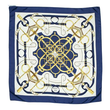 Hermès Vintage, Pre-owned Scarf Blauw, Dames, Maat:ONE Size
