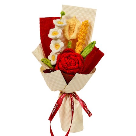 Håndvævet rød rosebuket, velegnet til kvinder. En ideel gave til mors dag, Valentinsdag, jubilæer og fødselsdage.