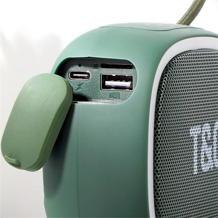 Utendørs høyttaler med 5W kraftig lyd 3H IP67 bærbar Bluetooth 5.3 høyttaler for camping(Grønn)