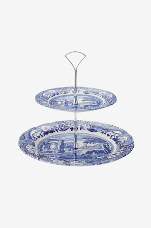 Spode - Kaksikerroksinen kakkuvati Blue Italian - Sininen - Tarjoiluvadit - - Homeroom