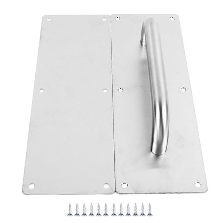 Dørhåndtak i rustfritt stål, trekk- og skyveplate, kommersielt dørhåndtak med skruer for hjem, kontor, lager