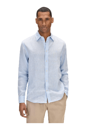 John Henric Casual Linen Shirt Solid Pointed Collar Linneskjortor Herr M