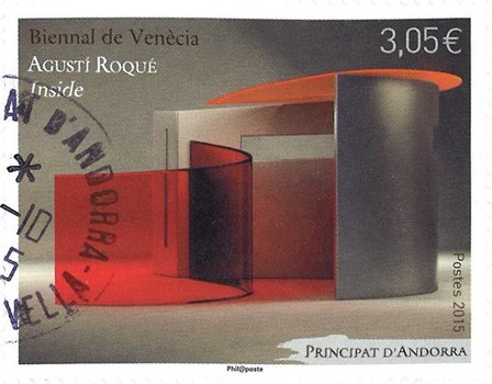 Fransk Andorra - Biennale i Venedig - Stemplet frimærke