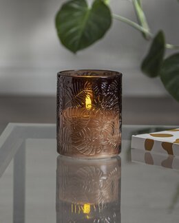 LED Pöytäkynttilä Flamme Leaf Ruskea