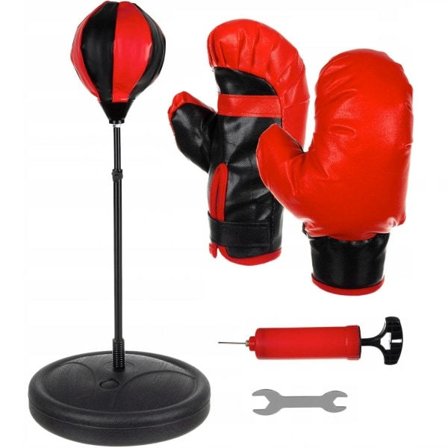 Boksebold med boksehandsker til børn, rød