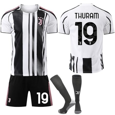 2025-2026 Juventus FC Hjemme Barn Voksen Fotballdrakt med Sokker No.19 THURAM No.19 THURAM No.19 THURAM_jarx